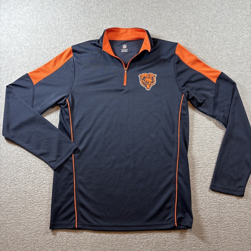 Chicago Bears Quarter Zip Women's XL Navy Blue Lightweight NFL Jacket